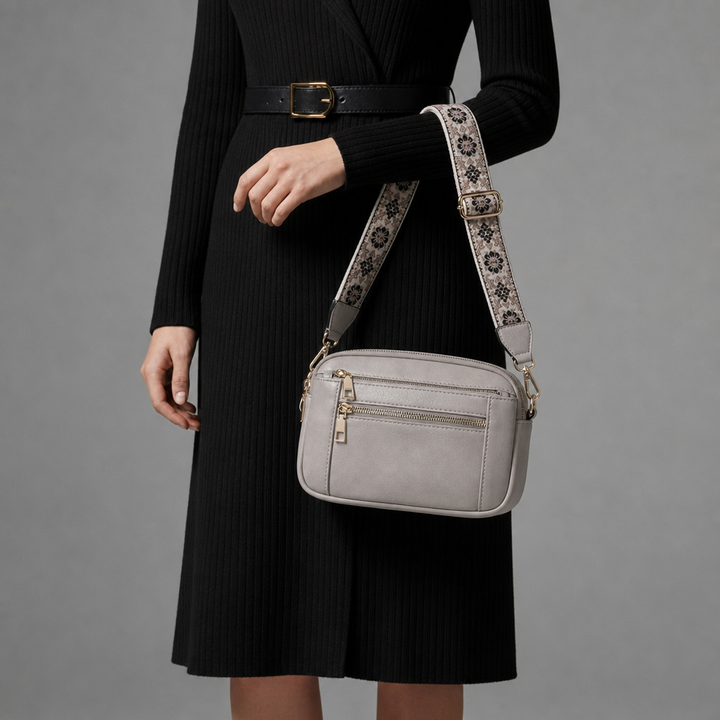 Lena | Ribbed Knit Wrap Midi Dress with Belt