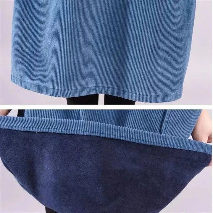 Ottilie | Turtleneck Corduroy Sweater Dress Midi