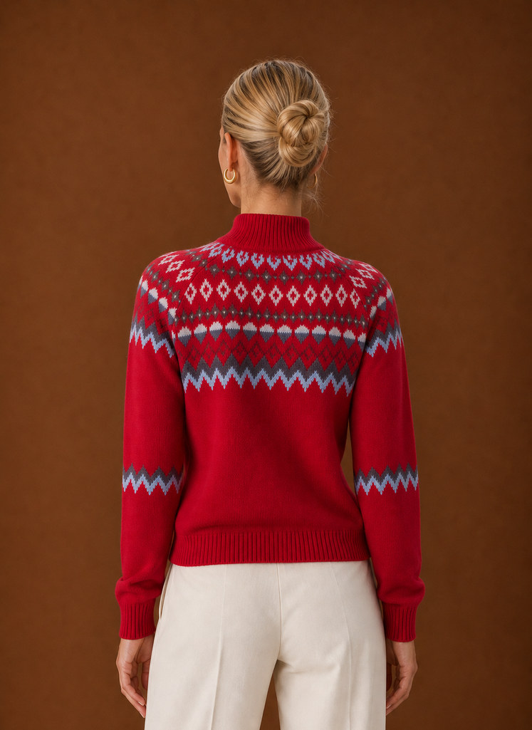Elise | Fair Isle Turtleneck Sweater Relaxed Fit