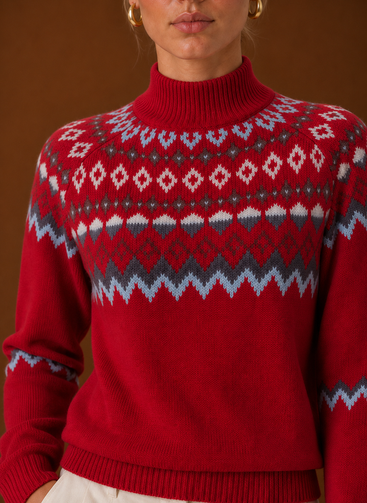 Elise | Fair Isle Turtleneck Sweater Relaxed Fit