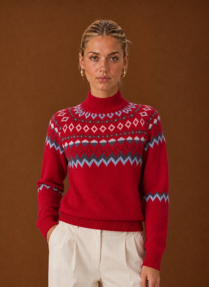 Elise | Fair Isle Turtleneck Sweater Relaxed Fit