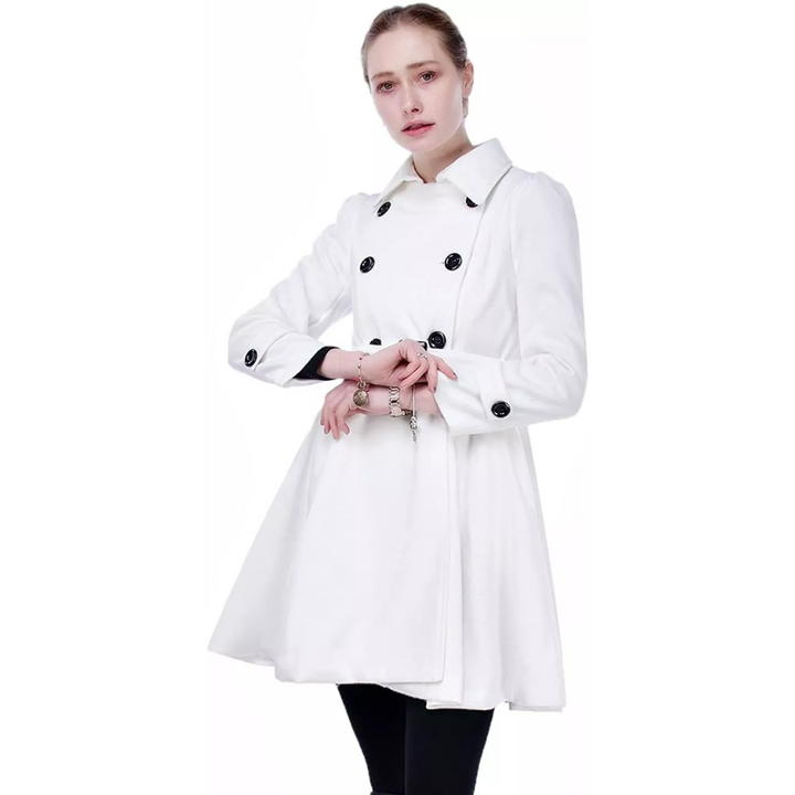 Claire | Double-Breasted Belted Flared Coat