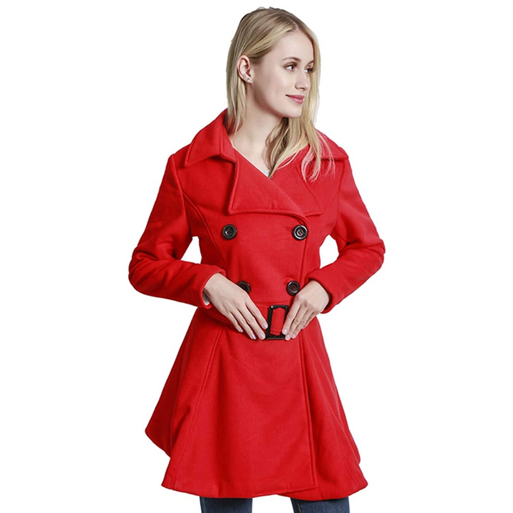 Claire | Double-Breasted Belted Flared Coat