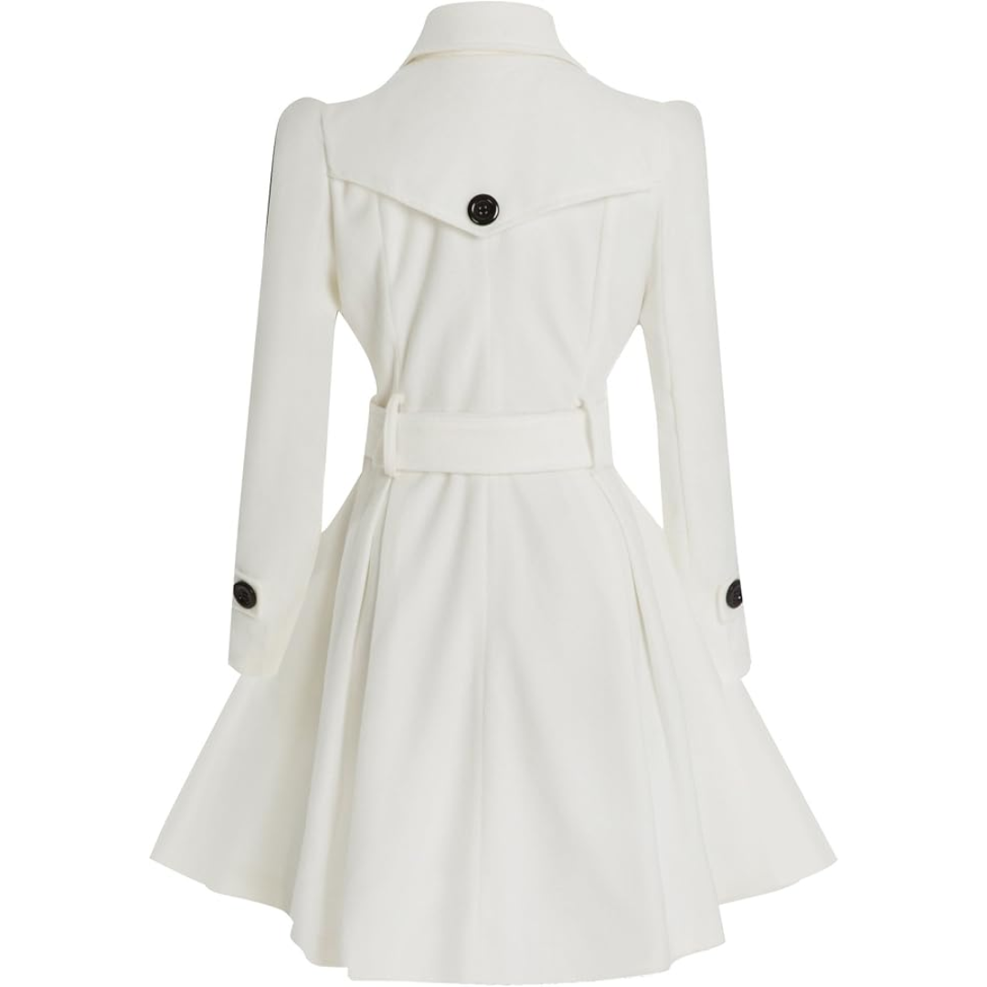 Claire | Double-Breasted Belted Flared Coat