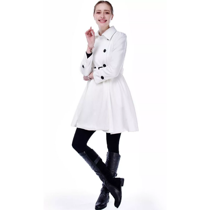 Claire | Double-Breasted Belted Flared Coat