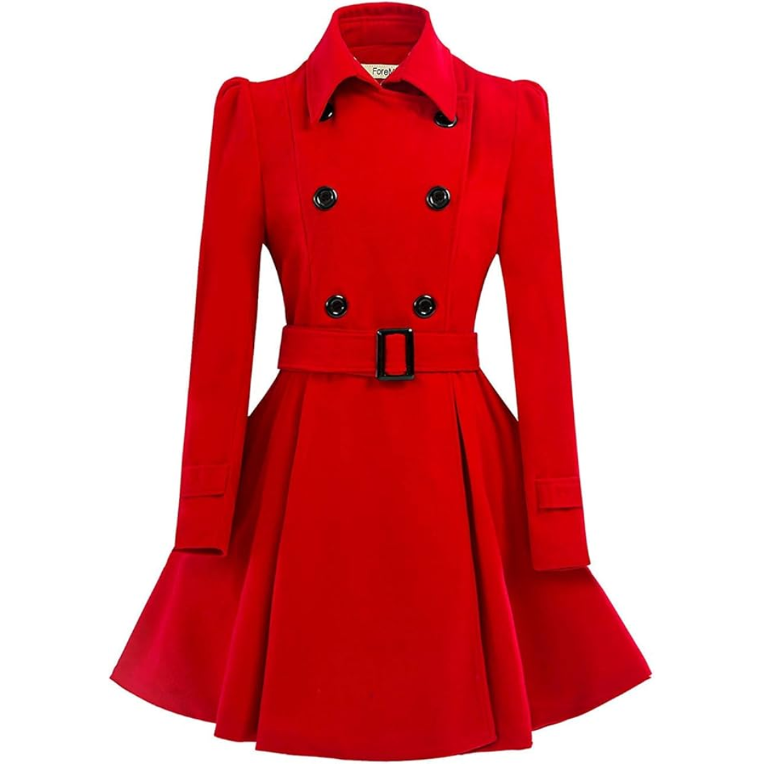 Claire | Double-Breasted Belted Flared Coat