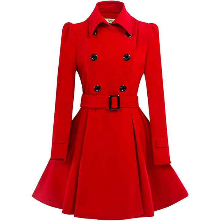 Claire | Double-Breasted Belted Flared Coat
