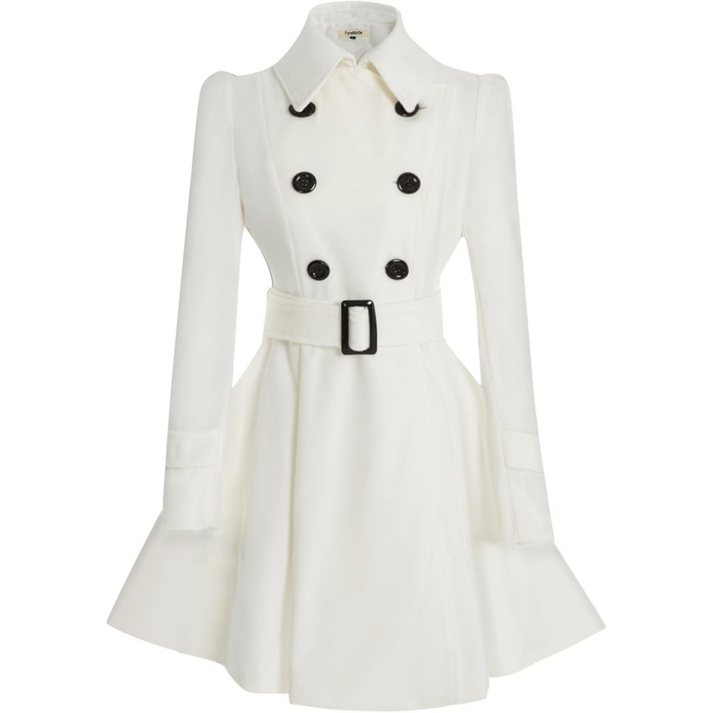 Claire | Double-Breasted Belted Flared Coat