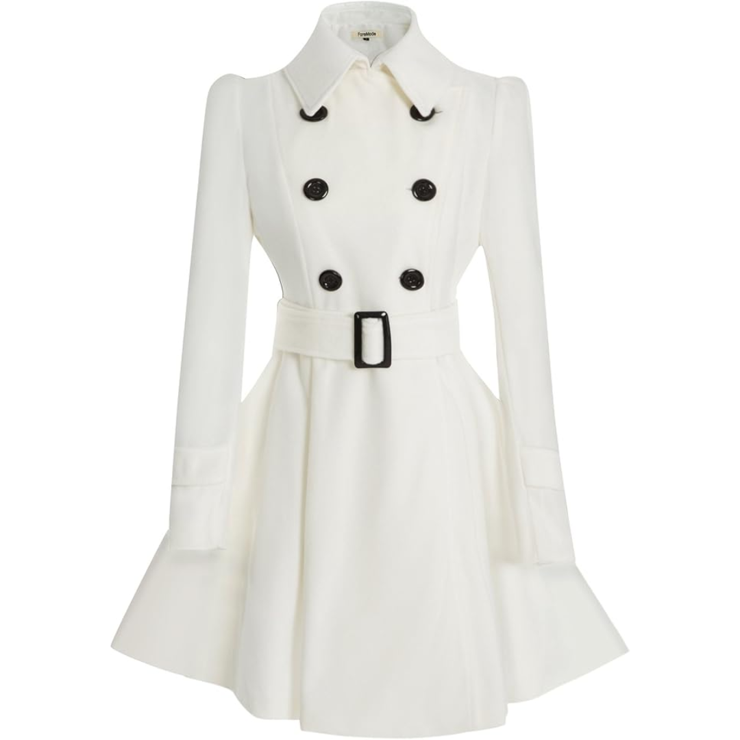 Claire | Double-Breasted Belted Flared Coat
