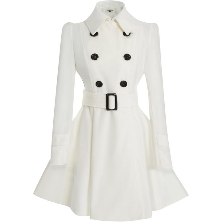 Claire | Double-Breasted Belted Flared Coat