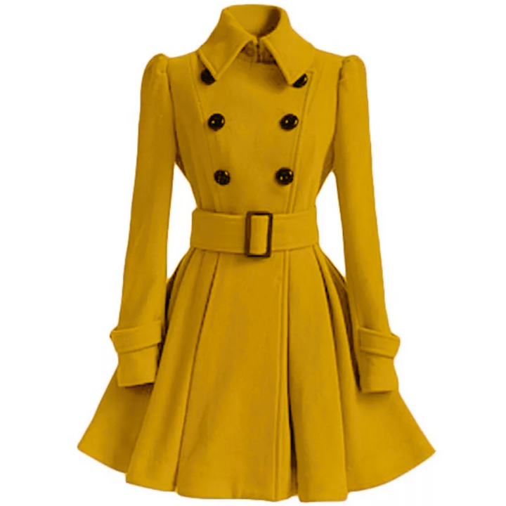 Claire | Double-Breasted Belted Flared Coat