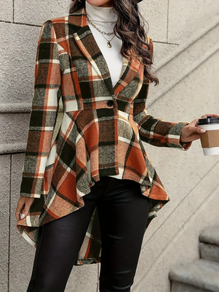 Kara | Fitted Plaid Blazer Jacket