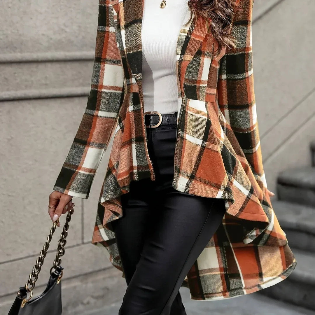 Kara | Fitted Plaid Blazer Jacket
