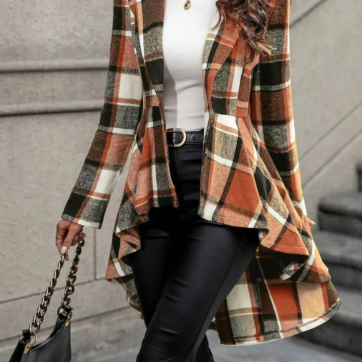 Kara | Fitted Plaid Blazer Jacket