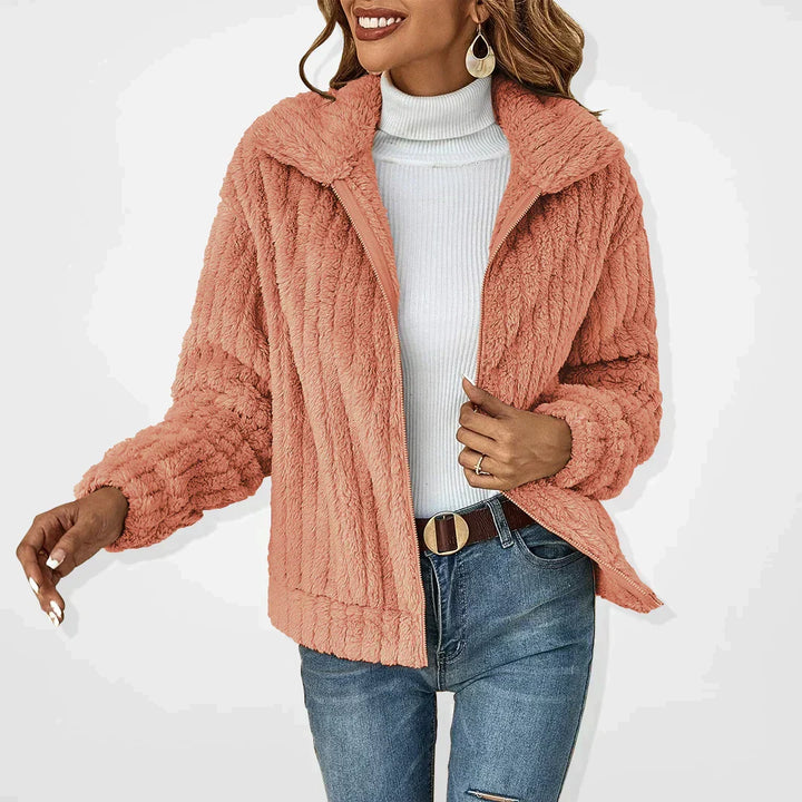 Womens zip-up fleece hooded jacket, view 4
