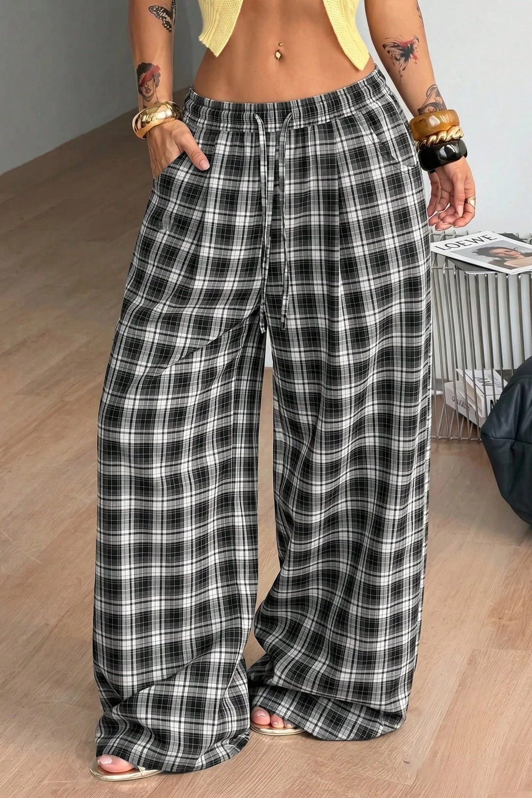 Ruby | Wide Leg Drawstring Trousers Pants