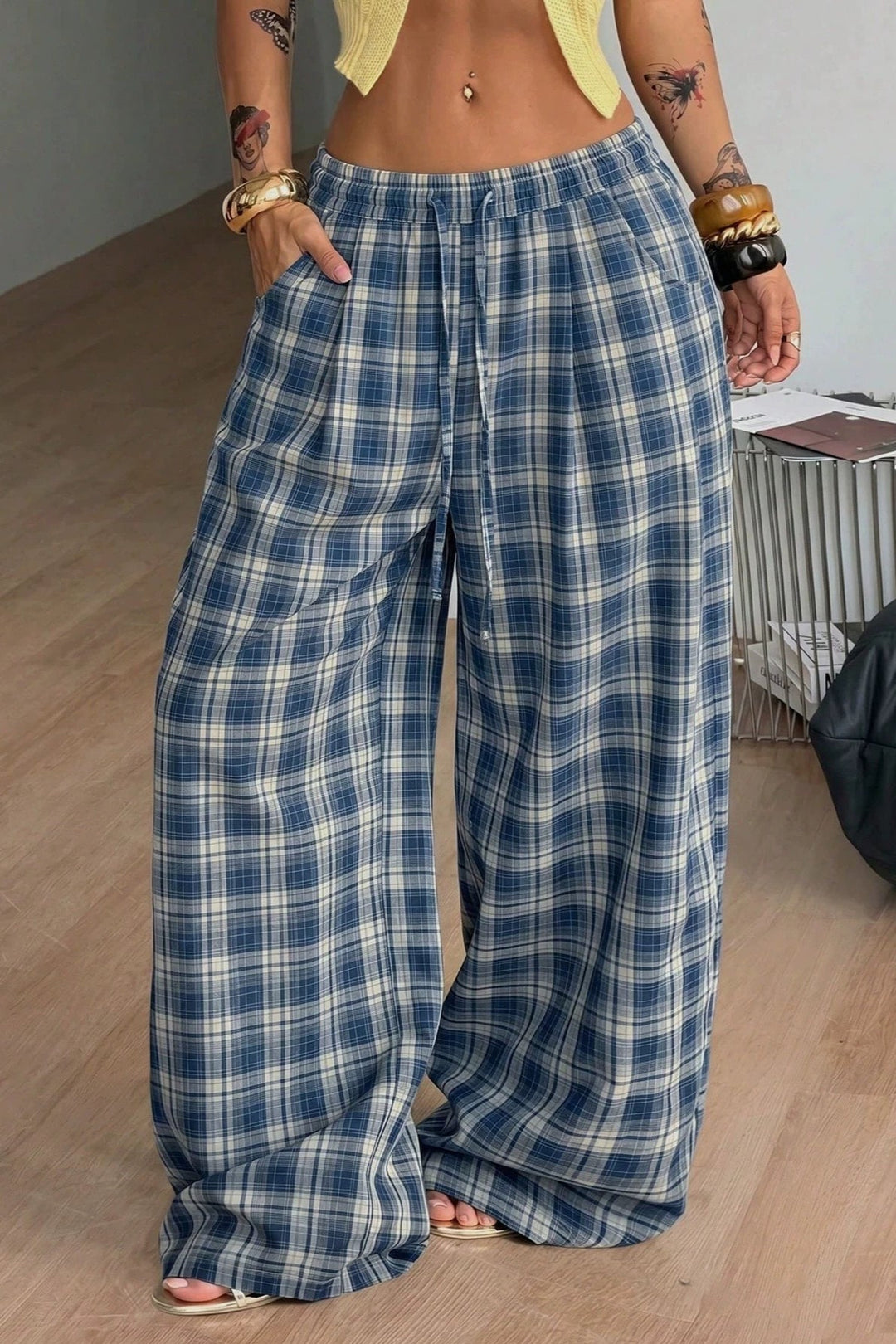 Ruby | Wide Leg Drawstring Trousers Pants