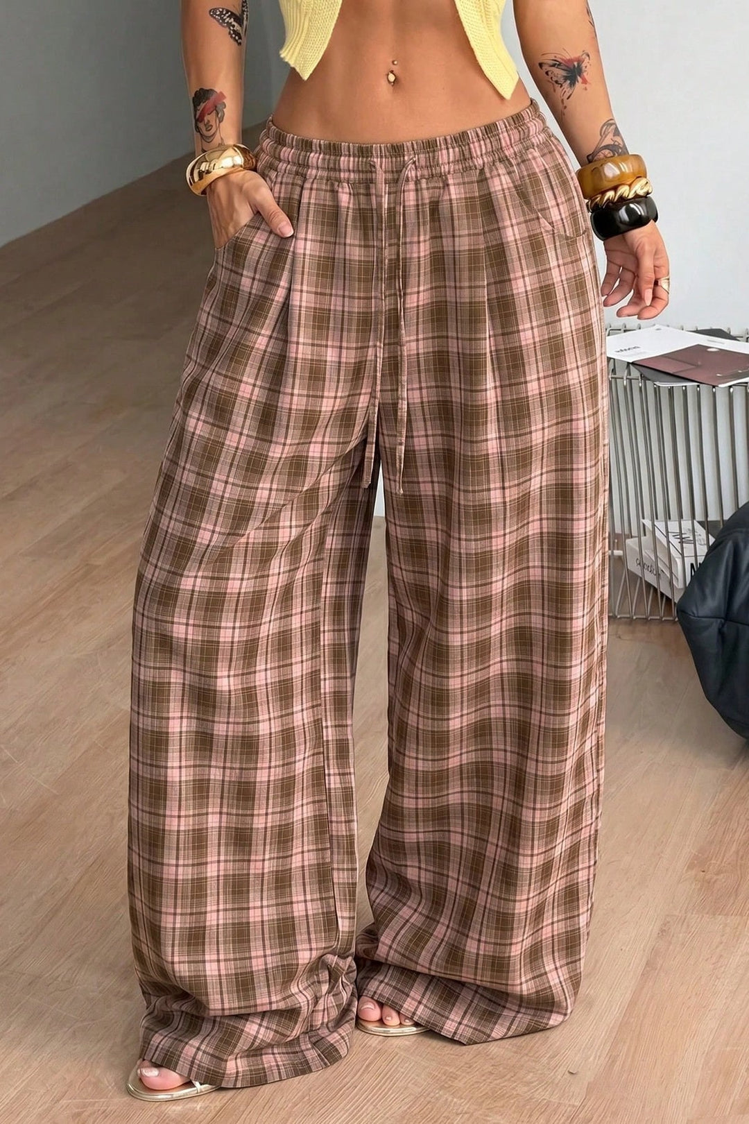 Ruby | Wide Leg Drawstring Trousers Pants