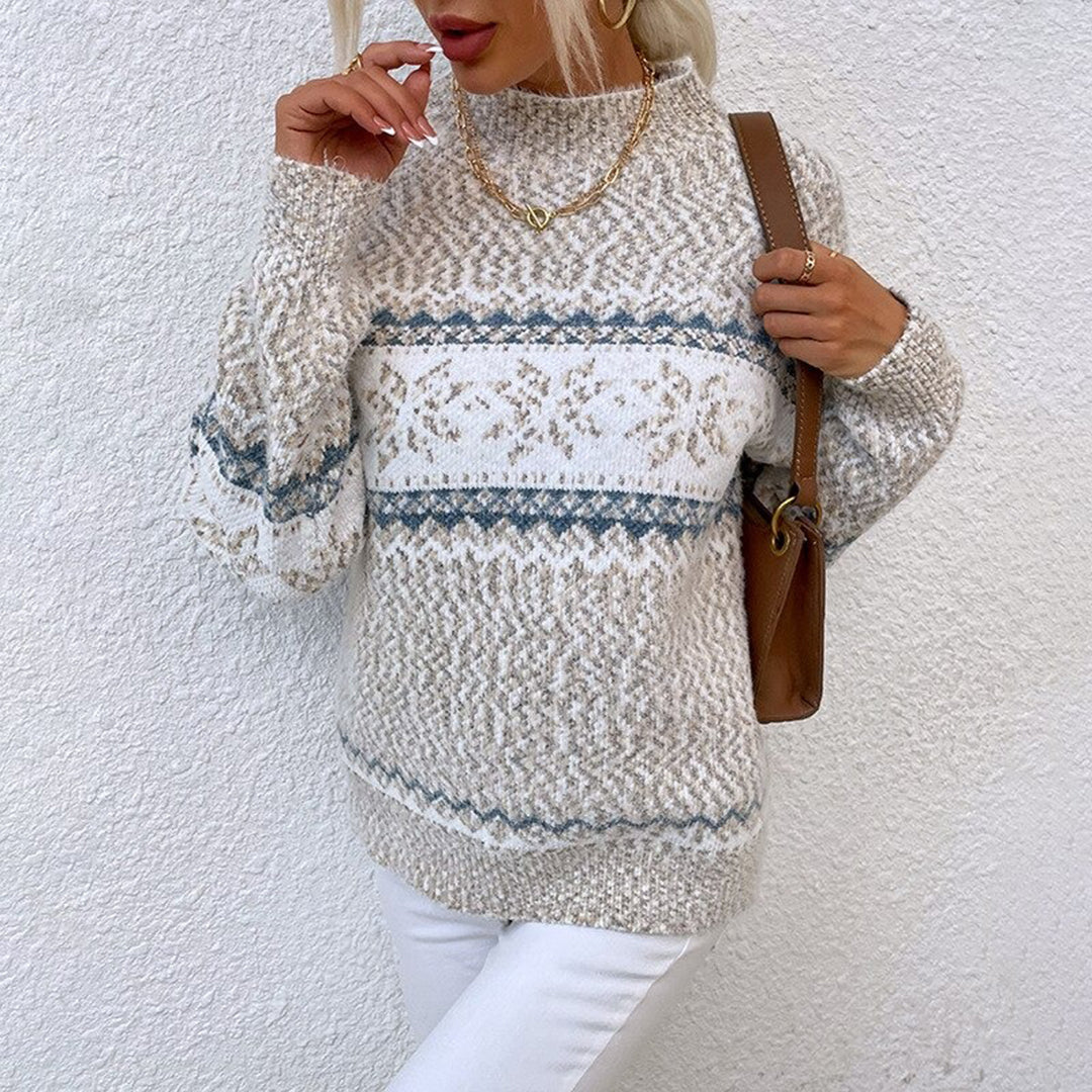 Womens fair isle knit sweater, view 4