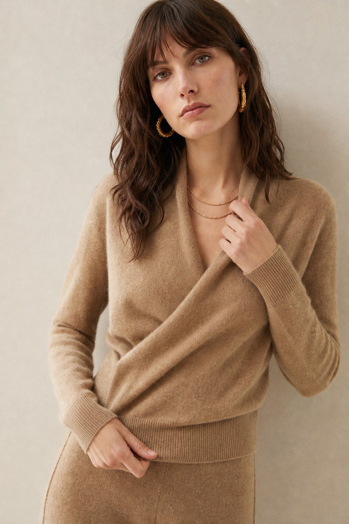 Madison | Womens Wrap Sweater Long Sleeve V-Neck