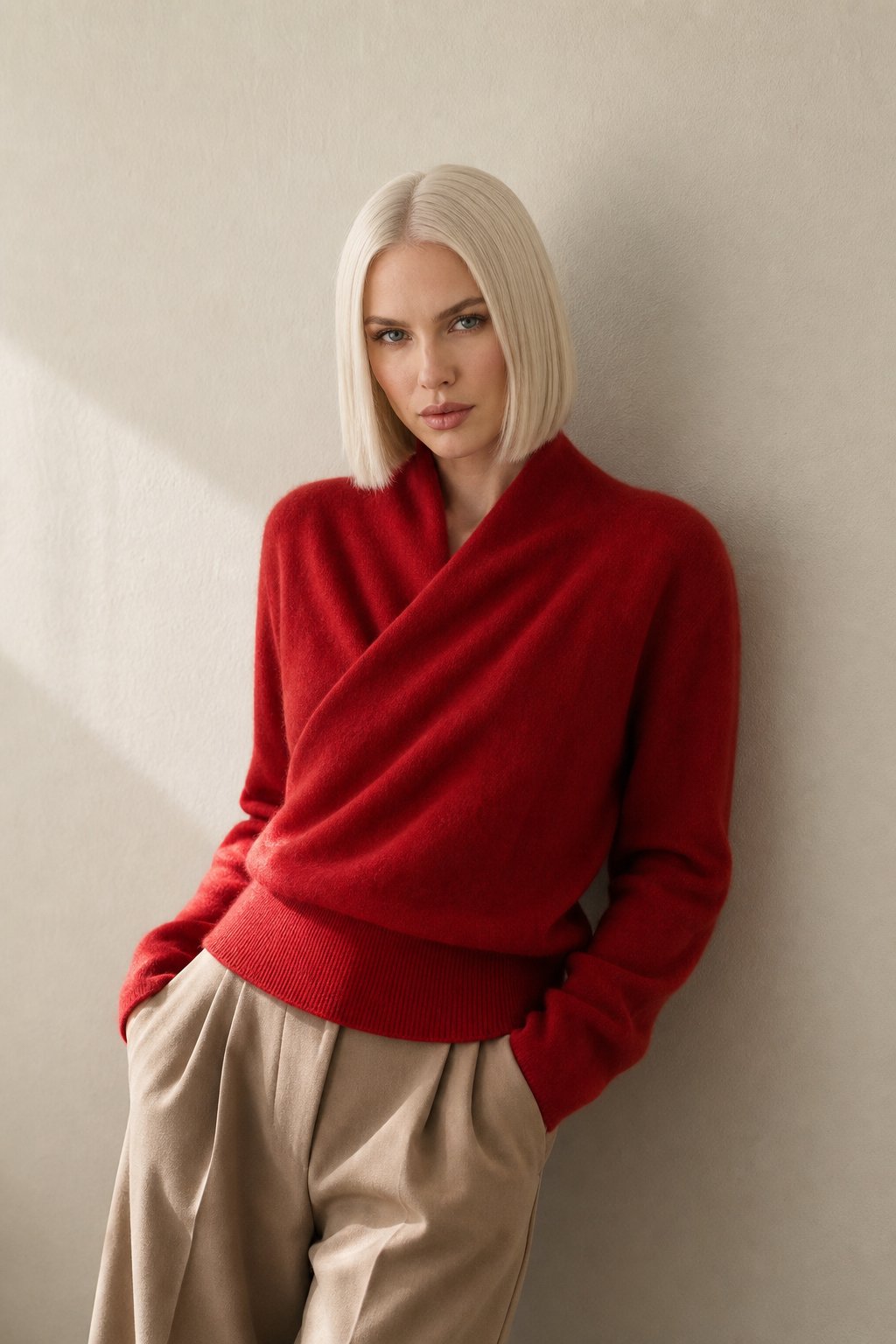 Madison | Womens Wrap Sweater Long Sleeve V-Neck