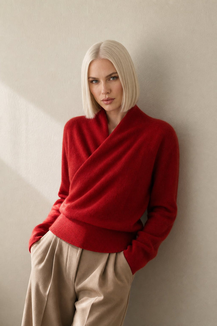 Madison | Womens Wrap Sweater Long Sleeve V-Neck