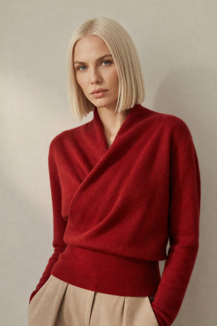 Madison | Womens Wrap Sweater Long Sleeve V-Neck