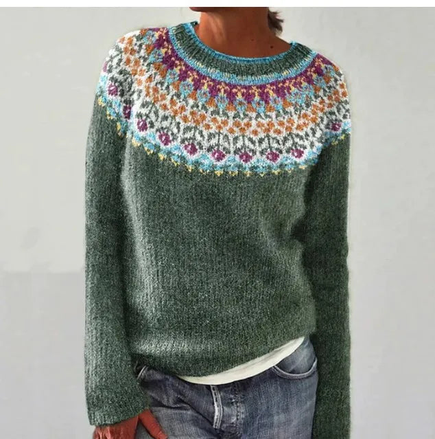 Womens striped knit pullover sweater, view 4