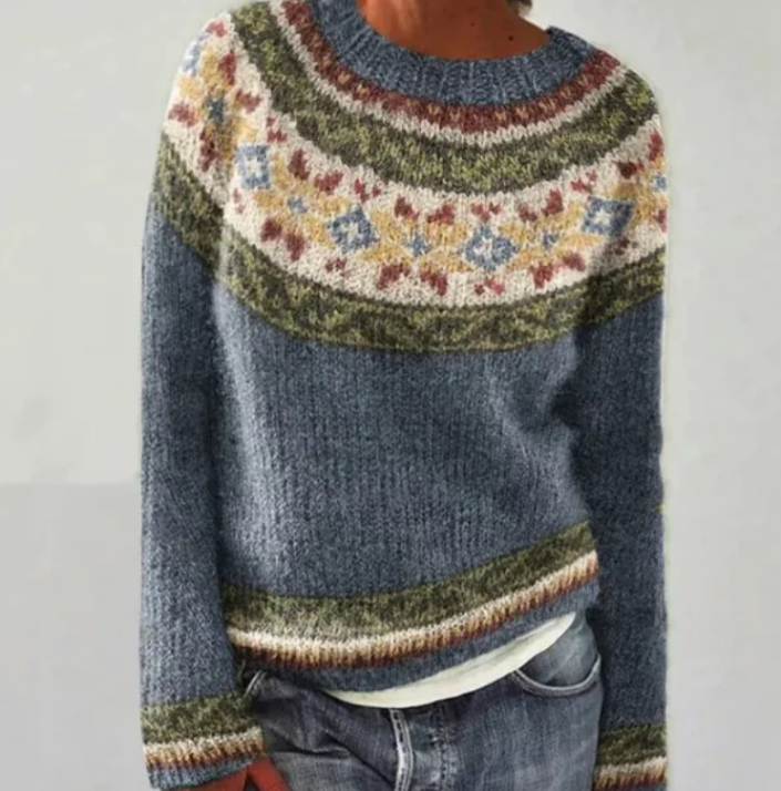 Noor | Womens Striped Knit Pullover Sweater