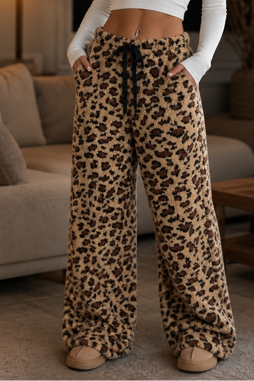 Holly | Fleece Wide Leg Lounge Pants