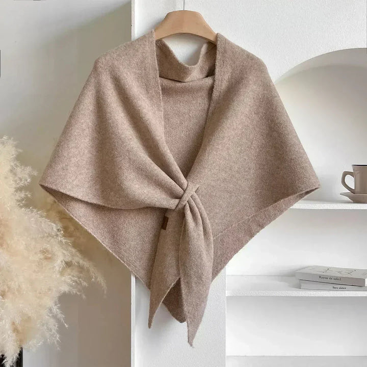 Womens knit wrap shawl shoulder cape, view 5