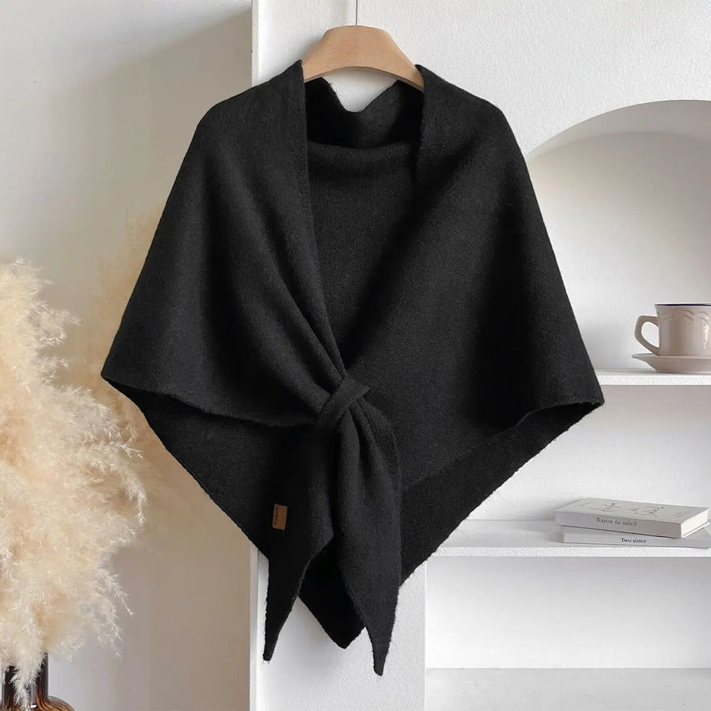 Womens knit wrap shawl shoulder cape, view 2