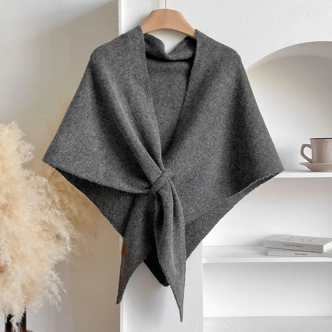 Womens knit wrap shawl shoulder cape, view 3