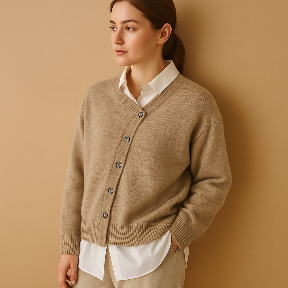 Phoebe | Womens Buttoned Wool Cardigan Relaxed Fit