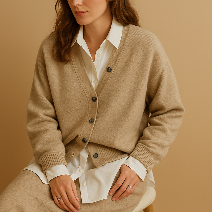 Phoebe | Womens Buttoned Wool Cardigan Relaxed Fit