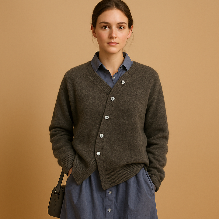 Phoebe | Womens Buttoned Wool Cardigan Relaxed Fit