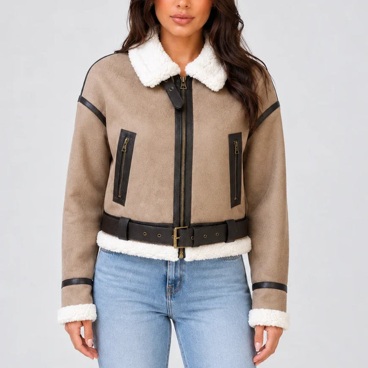 Ivy | Womens Relaxed Zip Shearling Jacket