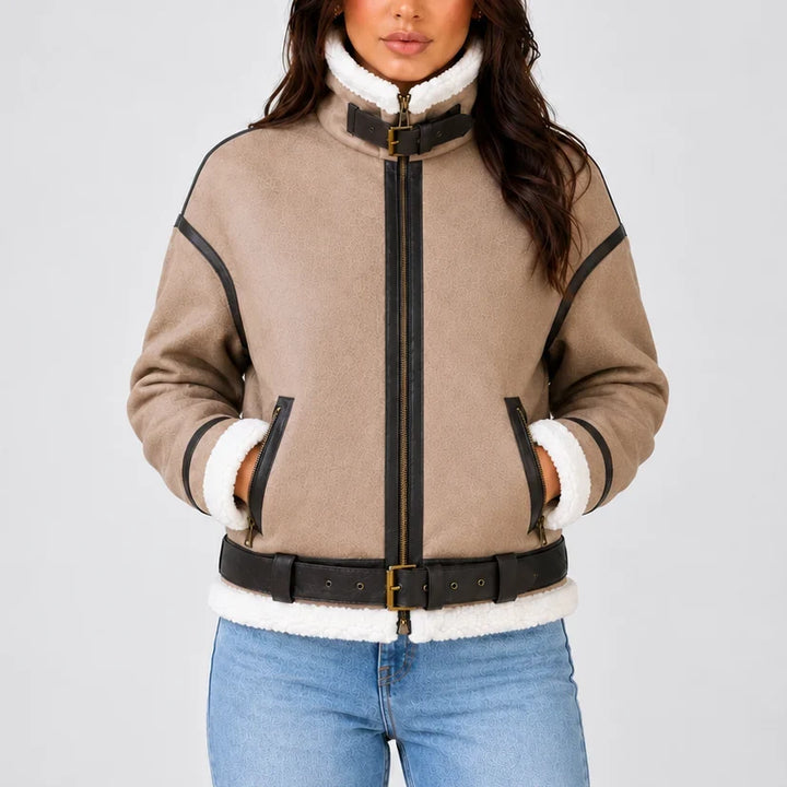 Ivy | Womens Relaxed Zip Shearling Jacket