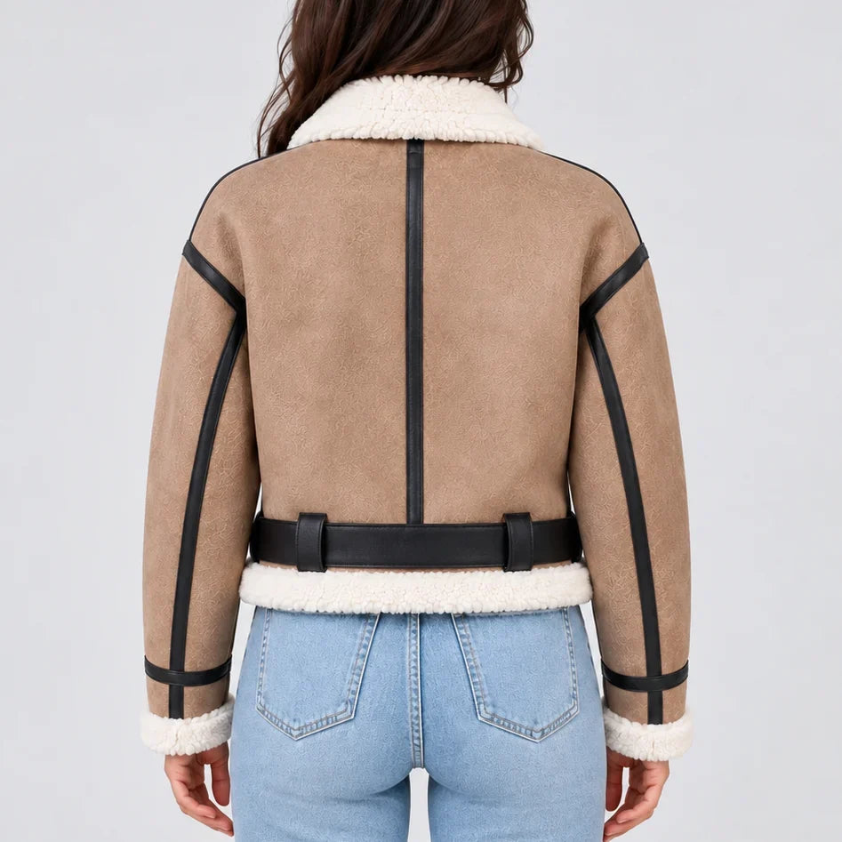 Ivy | Womens Relaxed Zip Shearling Jacket