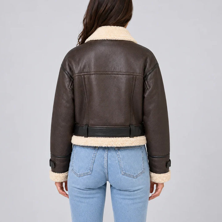 Ivy | Womens Relaxed Zip Shearling Jacket