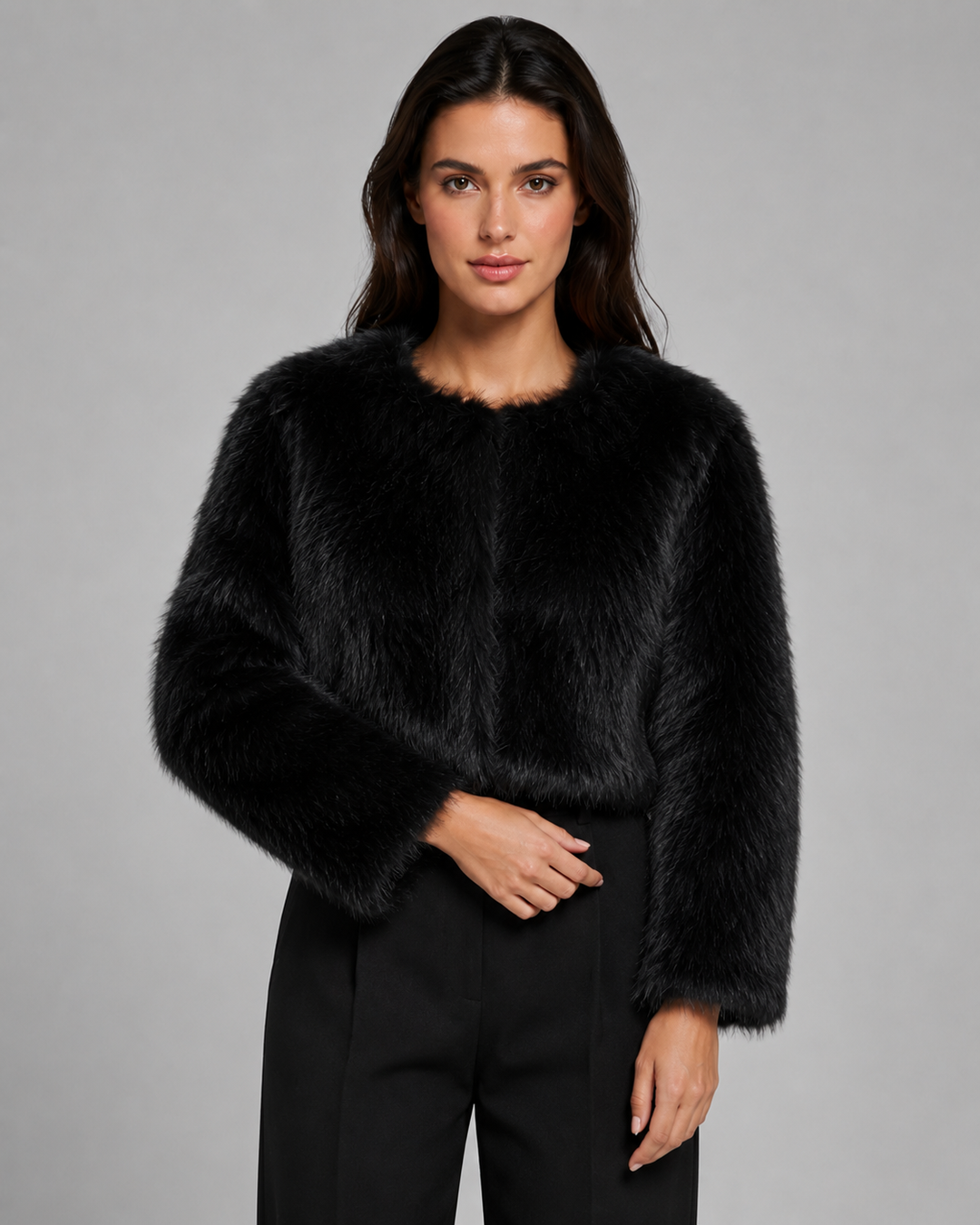 Verity | Cropped Faux Fur Womens Jacket