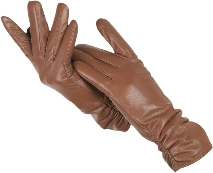 Paige | Womens Fitted Leather Pull-On Gloves