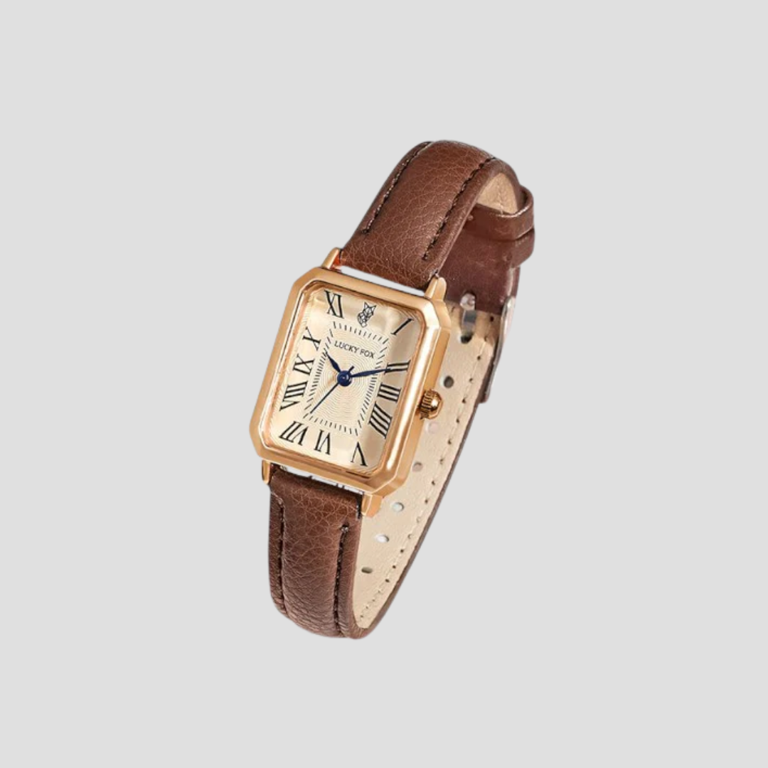 Faith | Leather Strap Rectangular Watch Analog
