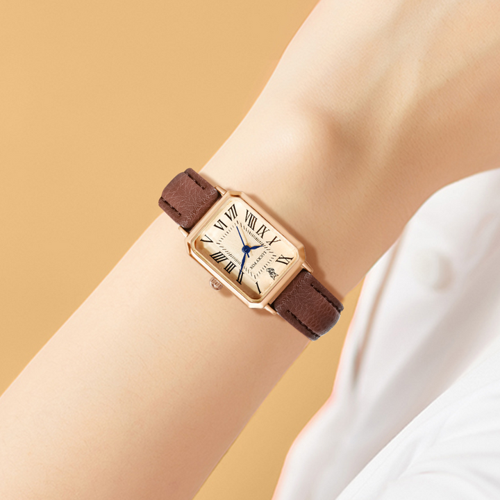 Faith | Leather Strap Rectangular Watch Analog