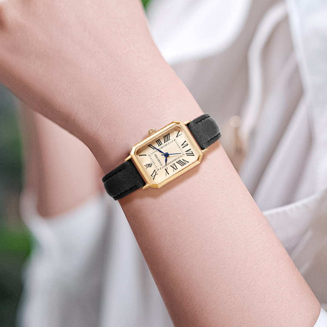 Faith | Leather Strap Rectangular Watch Analog