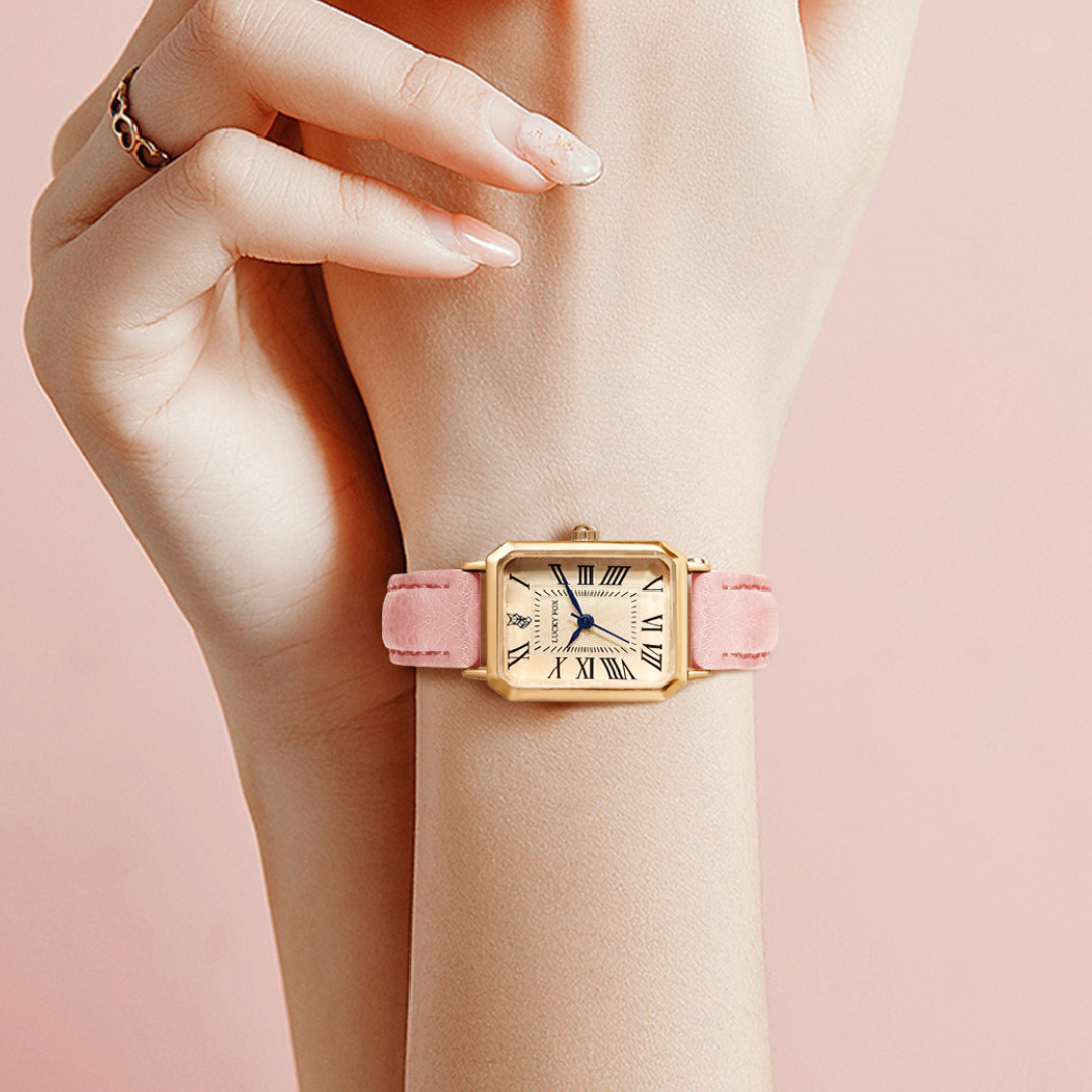 Faith | Leather Strap Rectangular Watch Analog
