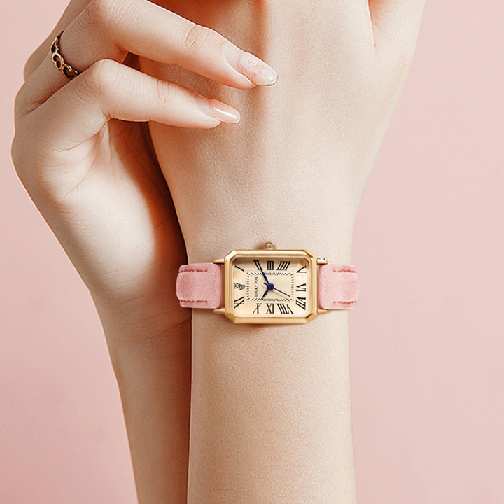 Faith | Leather Strap Rectangular Watch Analog