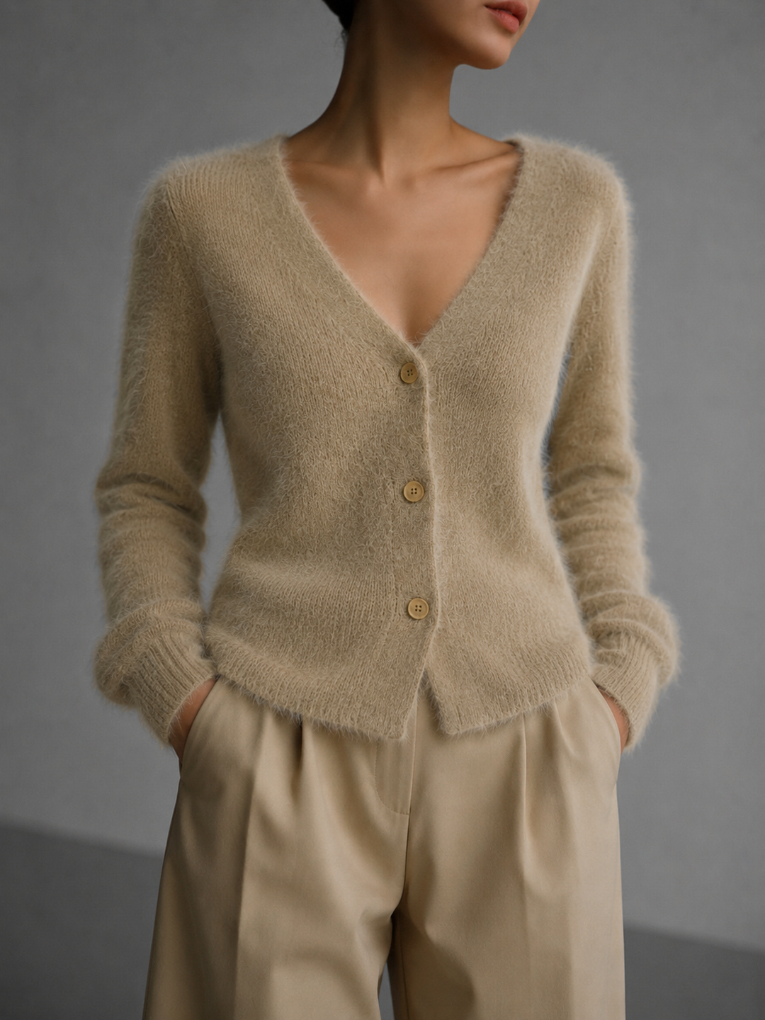 Harper | Womens Oversized V-Neck Knit Cardigan
