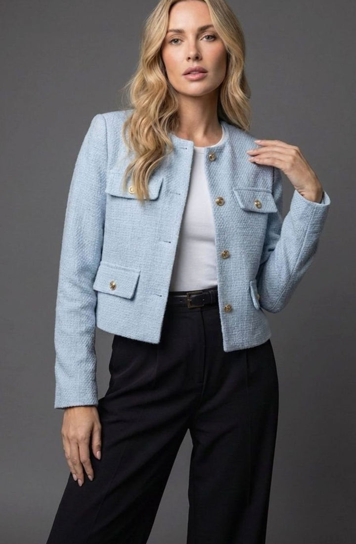 Paige | Tweed Jacket with Buttons Front Pockets