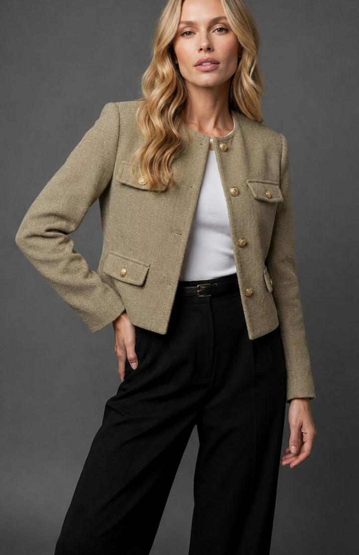 Paige | Tweed Jacket with Buttons Front Pockets